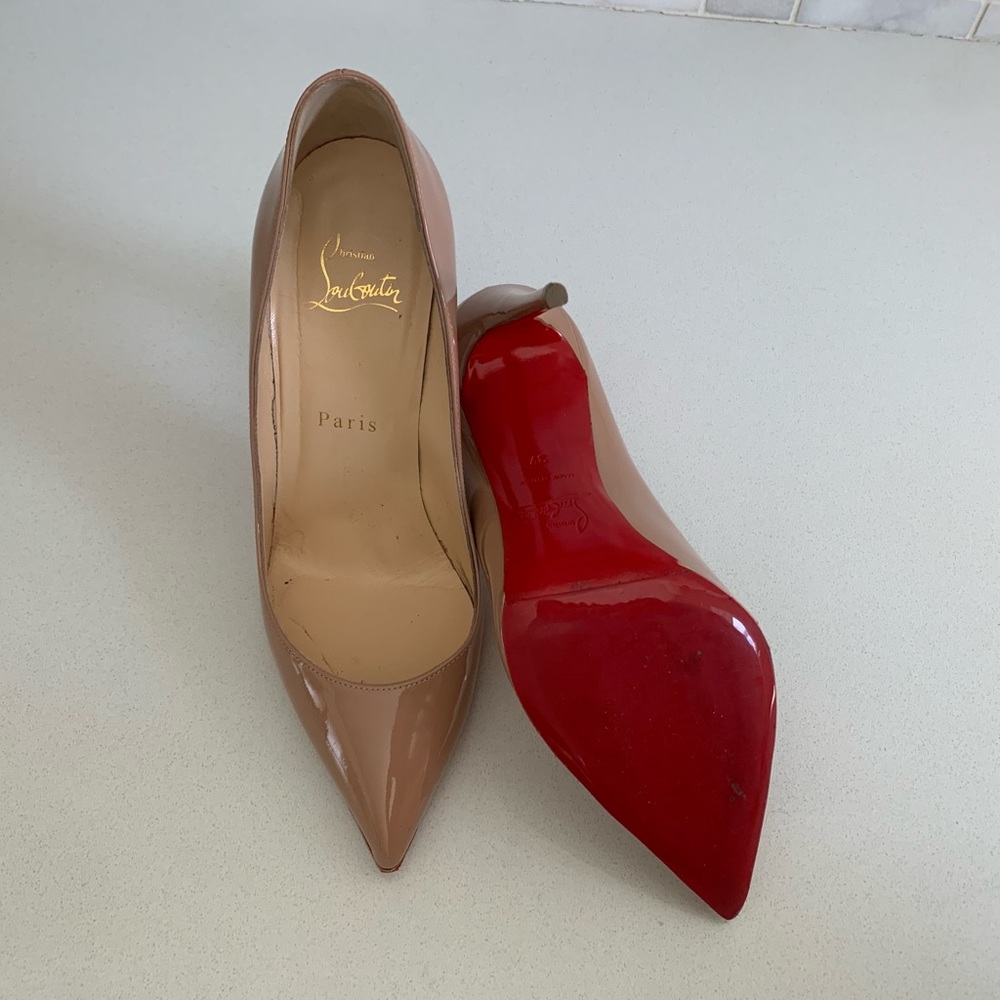Christian Louboutin Pigalle Follies 100 Patent Nude size 37 / 7 - Picture 7 of 11